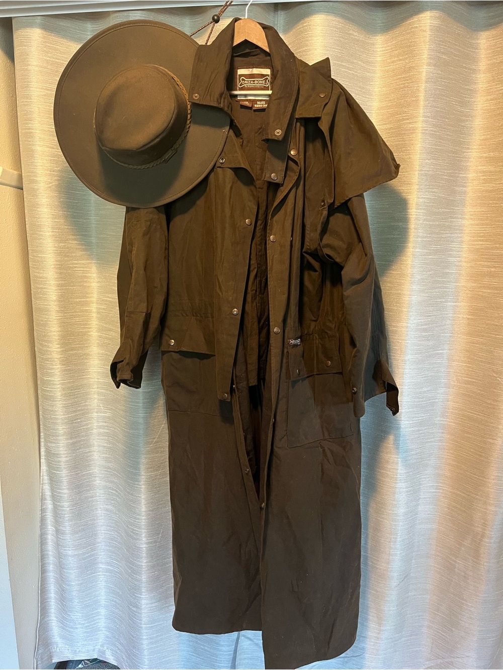 Weatherproof Long Trench Coat and Hat in Dark Brown - Driza-Bone